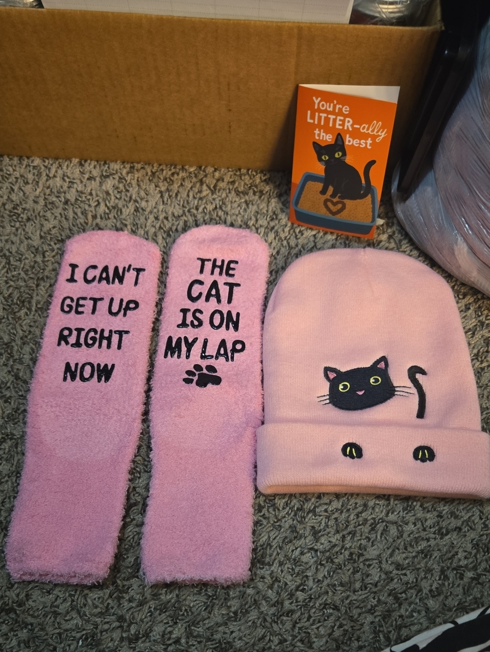 Women Pink Cat Har W Socks